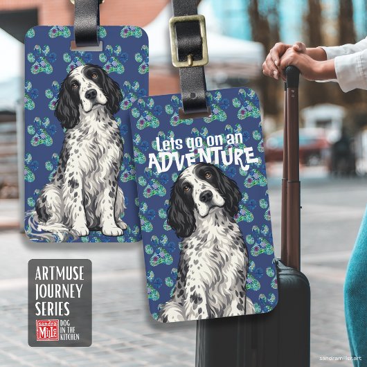 WINSTON Engelse Setter • ArtMuse Journey Serie Bagagelabel