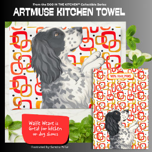 WINSTON Engelse Setter  - ArtMuse Keukendoeken Theedoek