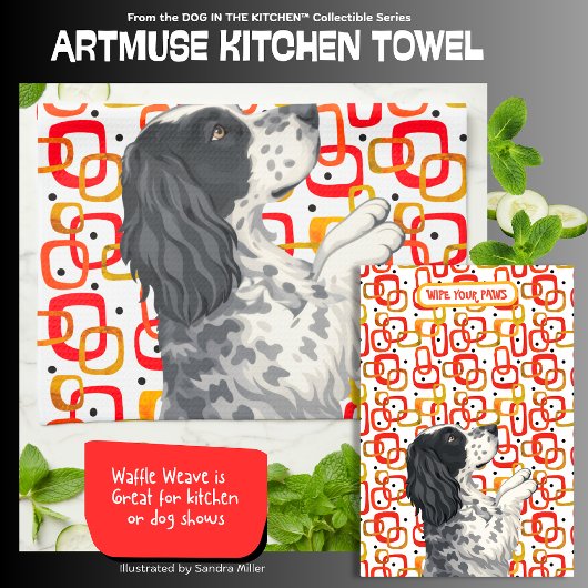 WINSTON Engelse Setter - ArtMuse Keukendoeken Theedoek