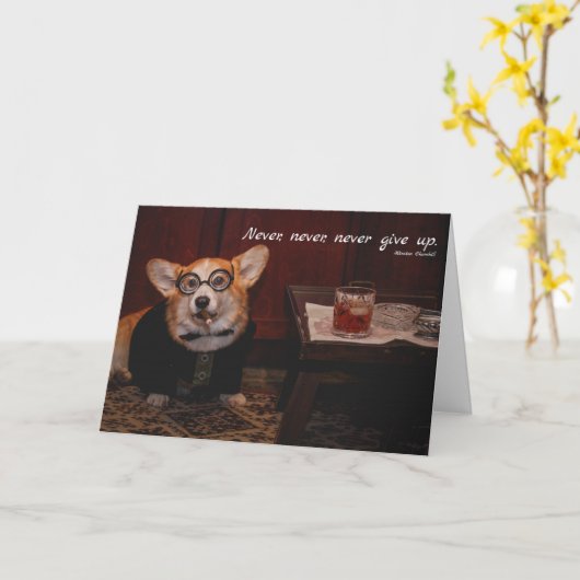 Winston Furchill Aanmoediging Kaart (Gele Bloem)