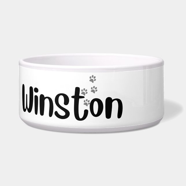 Winston - honden en katten gepersonaliseerde kom (Voorkant)