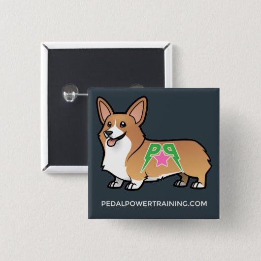 Winston-knop Vierkante Button 5,1 Cm (Voorkant /achterkant)