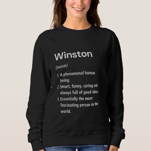 Winston Name Definition Funny Dictionary Trui (Voorkant)