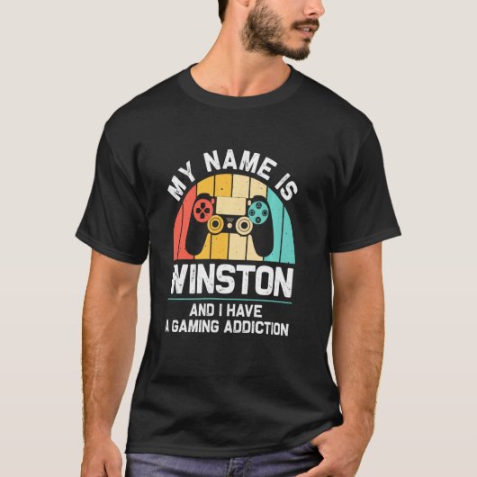 Winston Name Personalized Funny Gaming Geek Birthd T-shirt (Voorkant)