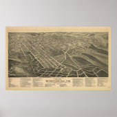 Winston-Salem N. Carolina Antiek Panoramic Map Poster (Voorkant)