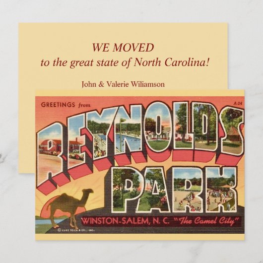 Winston Salem NC Bewegende Aankondiging (Voorkant / Achterkant)