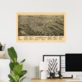 Winston-Salem, NC Panoramic Map - 1891 Poster (Thuiskantoor)