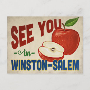 Winston Salem North Carolina Apple Vintage Travel Briefkaart