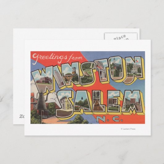 Winston-Salem, North Carolina Briefkaart (Voorkant / Achterkant)
