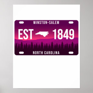 Winston-salem North Carolina License Bord Poster