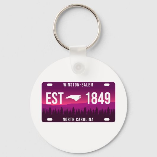 Winston-salem North Carolina License Bord Sleutelhanger (Voorkant)