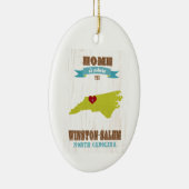 Winston Salem, North Carolina Map - Home is waar Keramisch Ornament (Rechts)