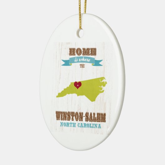 Winston Salem, North Carolina Map - Home is waar Keramisch Ornament (Links)