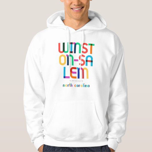 Winston-Salem North Carolina Mid Century, Pop Art, Hoodie (Voorkant)