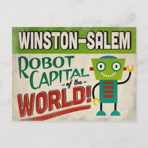 Winston-Salem North Carolina Robot - Funny  Briefkaart