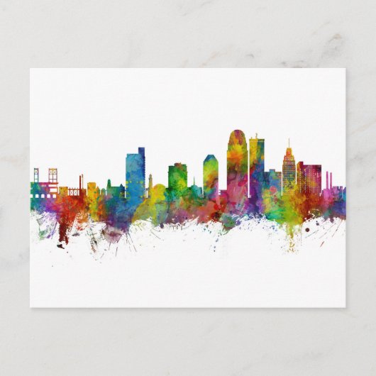 Winston-Salem North Carolina Skyline Briefkaart (Voorkant)