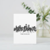 Winston-Salem North Carolina Skyline BW Feestdagenkaart (Staand voorkant)