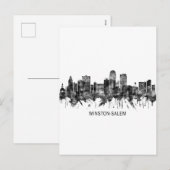 Winston-Salem North Carolina Skyline BW Feestdagenkaart (Voorkant / Achterkant)