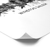 Winston-Salem North Carolina Skyline BW Poster (Hoek)