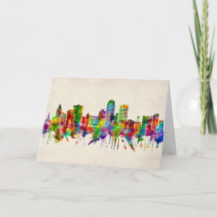 Winston-Salem North Carolina Skyline Feestdagen Kaart