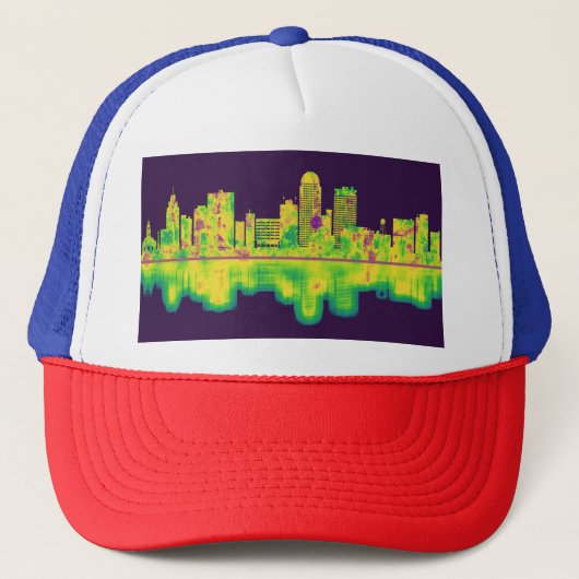 Winston-Salem North Carolina Skyline Trucker Pet (Voorkant)