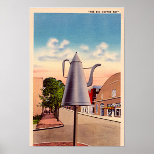 Winston Salem North Carolina The Big Coffee Pot Poster
