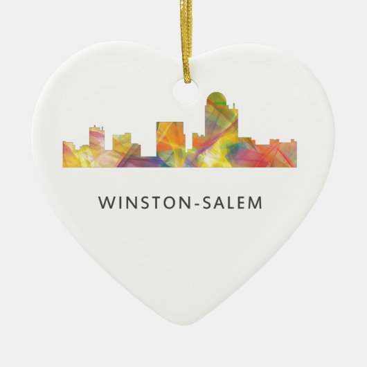 WINSTON - SALEM, NTH CAROLINA SKYLINE - KERAMISCH ORNAMENT (Voorkant)