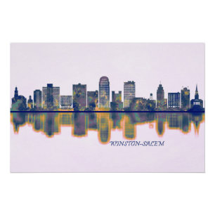 Winston-Salem Skyline Perfect Poster