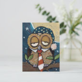 Winston | Sleepy Business Owl Art Briefkaart (Staand voorkant)
