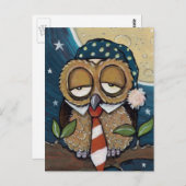 Winston | Sleepy Business Owl Art Briefkaart (Voorkant / Achterkant)