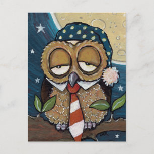 Winston   Sleepy Business Owl Art Briefkaart