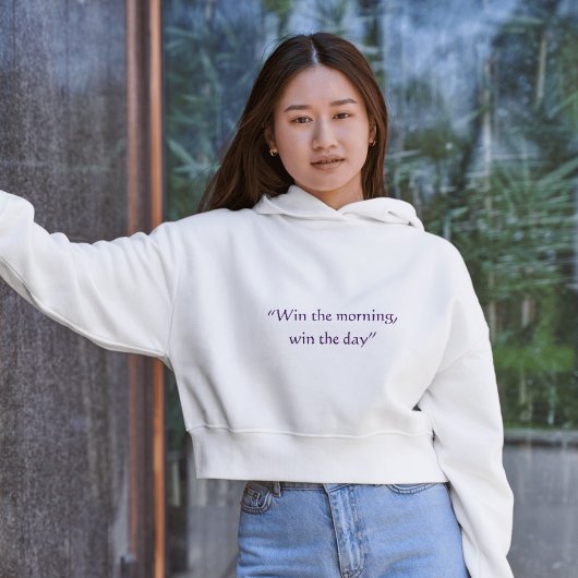 Wint de ochtend, win de dag Minimale typografie Hoodie