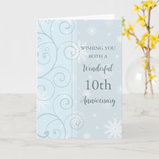 Winter 10e bruiloft Jubileum Kaart (Gele Bloem)