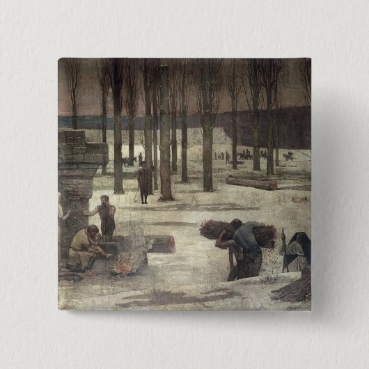 Winter 1889-1993 vierkante button 5,1 cm (Voorkant)