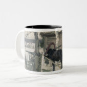 Winter 1894 tweekleurige koffiemok (Voorkant links)