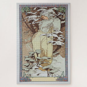 Winter 1900: Een Art Nouveau van Mucha Legpuzzel