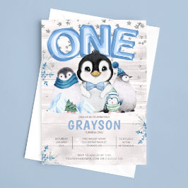 Winter 1ste verjaardag Blauwe Snowflake Kaart