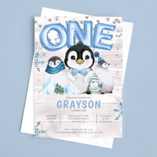 Winter 1ste verjaardag Blauwe Snowflake Kaart