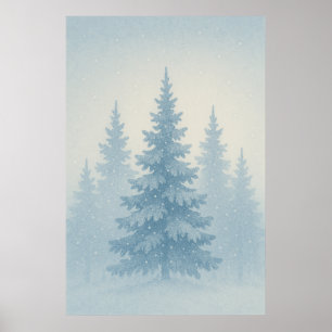 Winter 2, Frosted Pines, seizoensgebonden afdrukke Poster