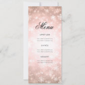 Winter 50 Verjaardagsprogramma Roze Goud Menu Kaart (Achterkant)