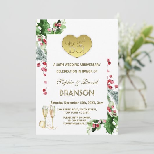 Winter 50e bruiloft Jubileum We doen nog steeds Kaart (Staand voorkant)