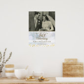 Winter 50e verjaardag huwelijksfoto welkomstbord poster (Keuken)