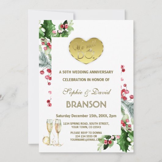 Winter 50ste huwelijksjubileum We doen het nog ste Kaart (Voorkant)