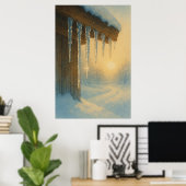 Winter 5, Icicle licht, seizoensgebonden print (Thuiskantoor)