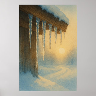 Winter 5, Icicle licht, seizoensgebonden print