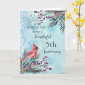 Winter 5e bruiloft Jubileum Kaart (Gele Bloem)