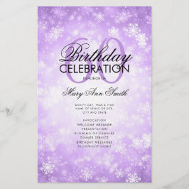 Winter 60 Birthday Programme Paars Wonderland Menu