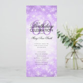 Winter 60 Birthday Programme Paars Wonderland Menu Kaart (Staand voorkant)