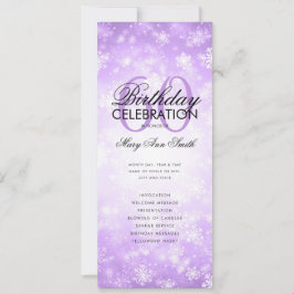 Winter 60 Birthday Programme Paars Wonderland Menu Kaart