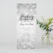 Winter 60 Birthday Programme Silver Wonderland Men Kaart (Staand voorkant)